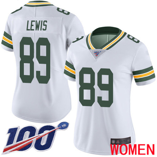 Green Bay Packers Limited White Women #89 Lewis Marcedes Road Jersey Nike NFL 100th Season Vapor Untouchable